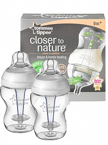 Бутылочка антиколиковая с индикатором температуры питания, 260 мл, 2 шт. в упаковке (Tommee Tippee, 42252573)